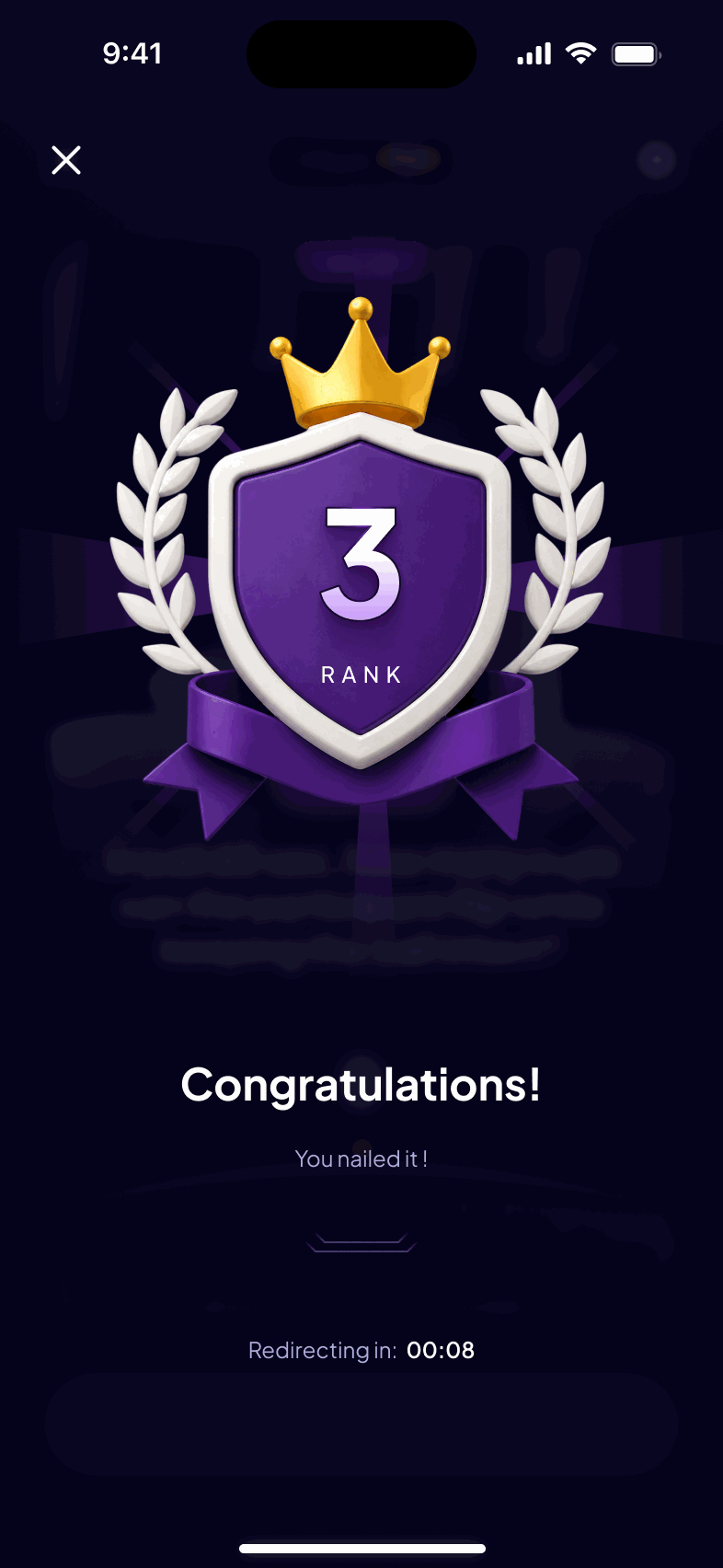 Rank awarded