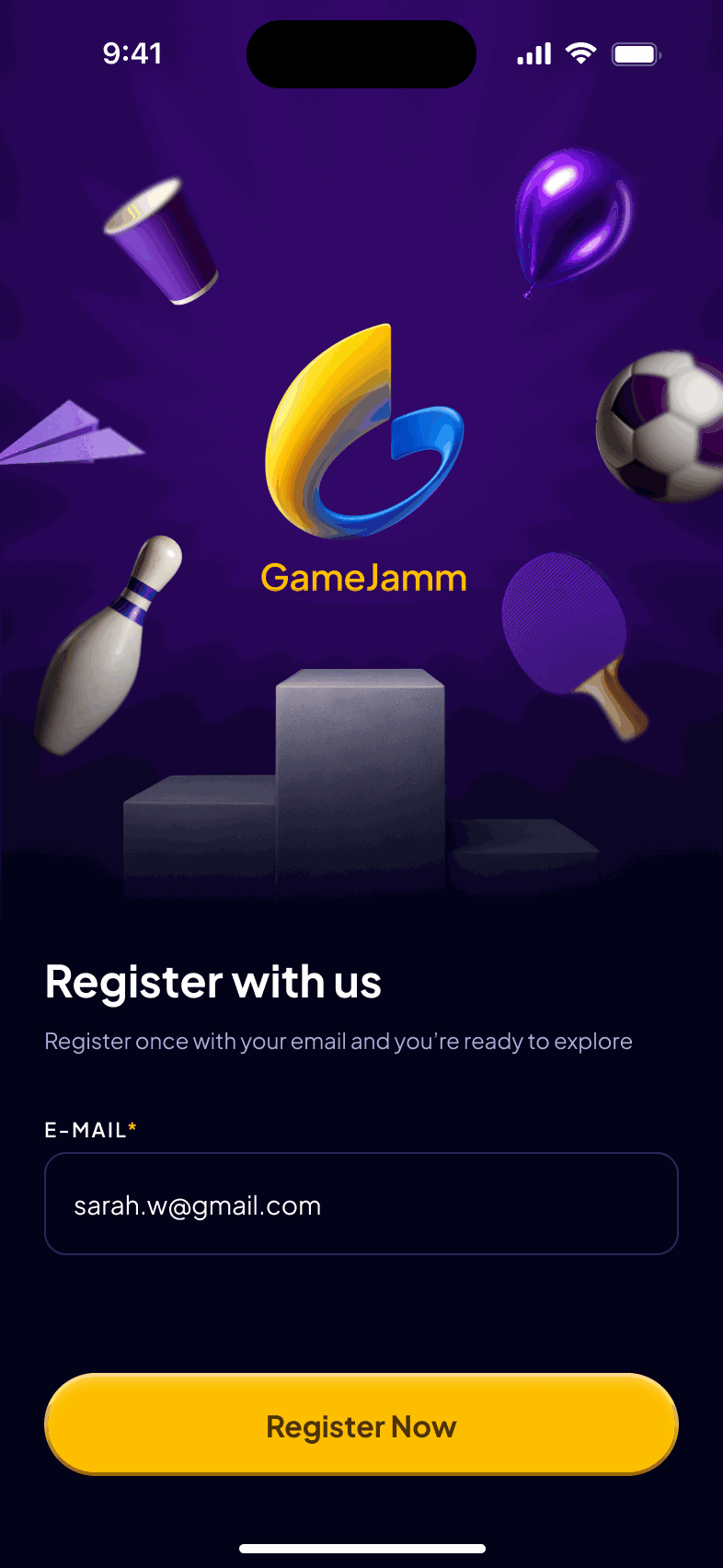 Registration with a work email