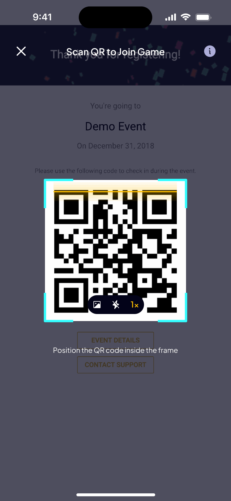 Scanning the host's QR code to join